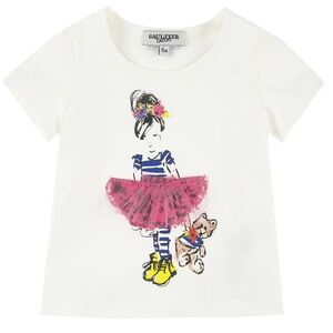 Junior‎ Gaultier White Tee with Pink and Yellow Accents